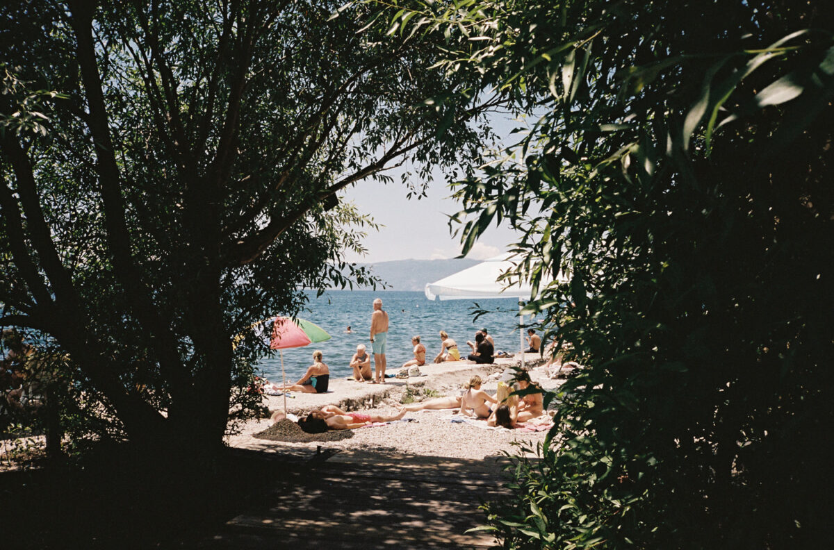 The beaches on Lake Ohrid, North Macedonia on 35mm Film