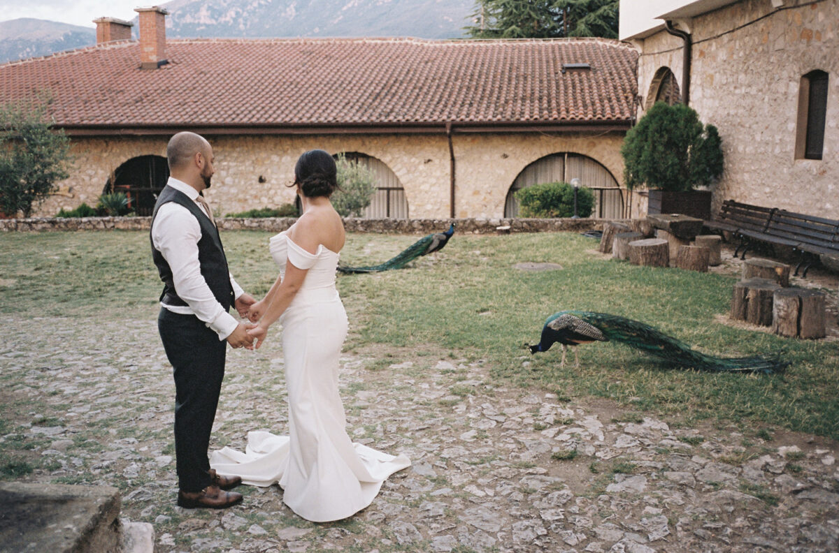 Monastery of Saint Naum wedding, Lake Ohrid with Peacocks